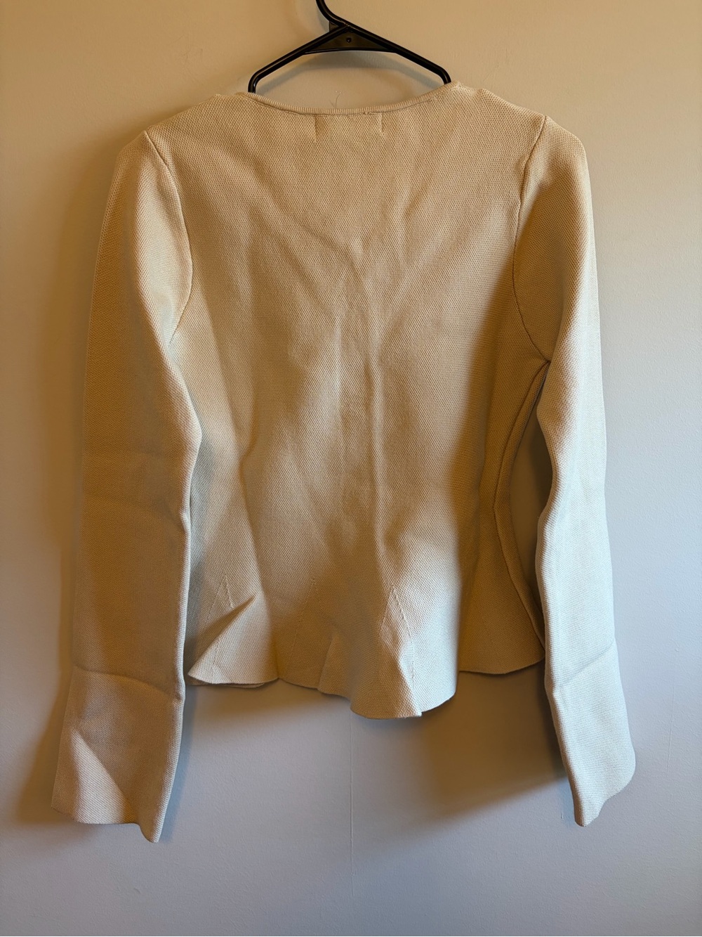 En Saison Women's Cream Peplum Sweater - Picture 2 of 6
